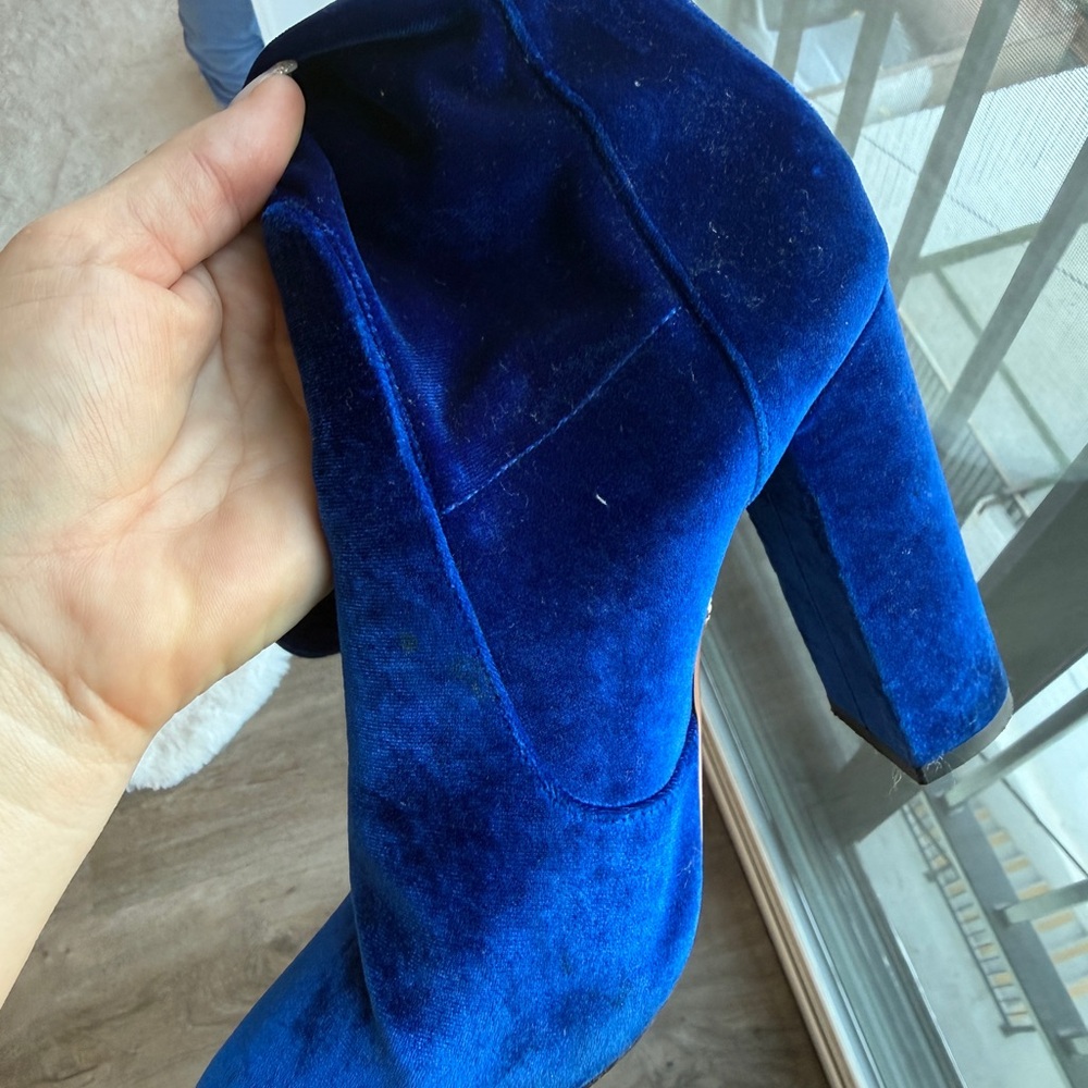 Aquazzura royal Blue Velvet over Knee-High Boots - Picture 9 of 11
